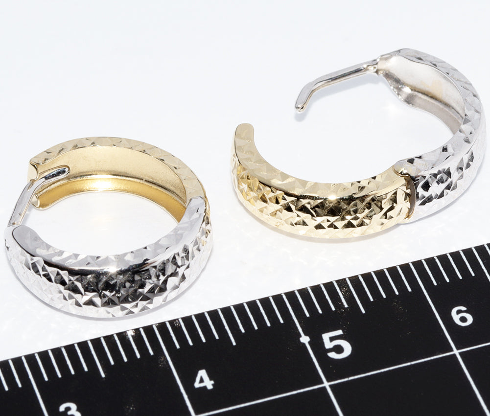 K18YG K18WG Gold Hoop Earrings