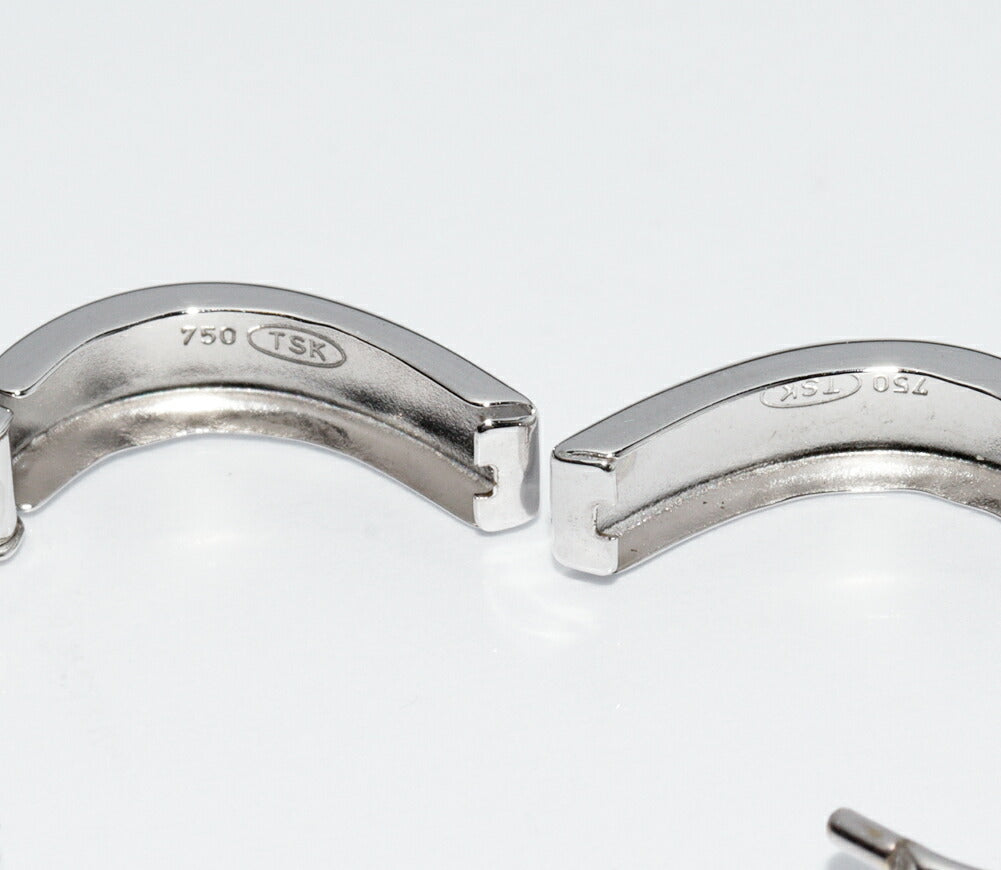 K18WG White Gold Hoop Earrings