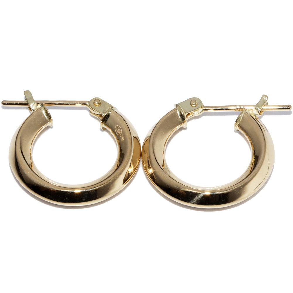 K18YG Hoop Earrings Clip-On Studs in Pristine Condition