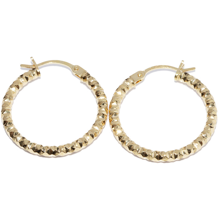 Unoaerre K18YG Yellow Gold Hoop Earrings in Pristine Condition