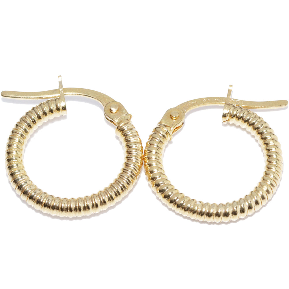 Unoaerre K18YG Yellow Gold Hoop Earrings in Pristine Condition