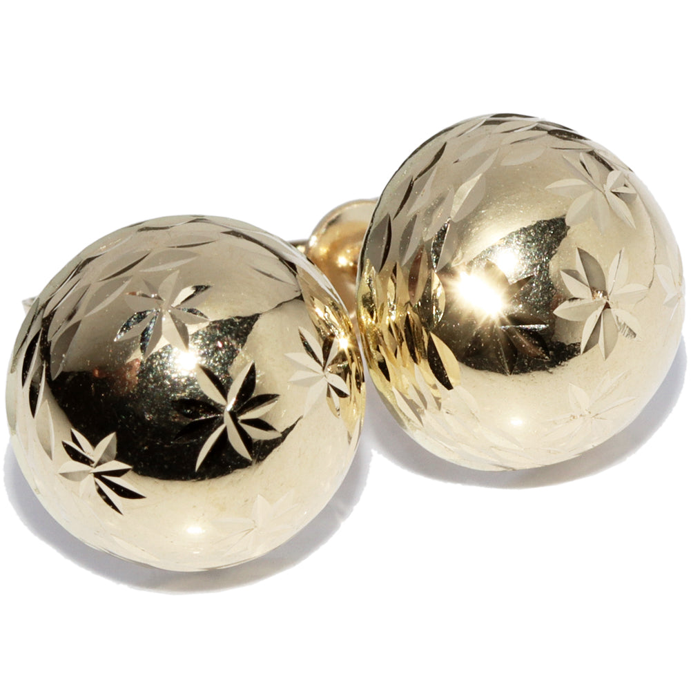 K18YG Ball Earrings in Pristine Condition