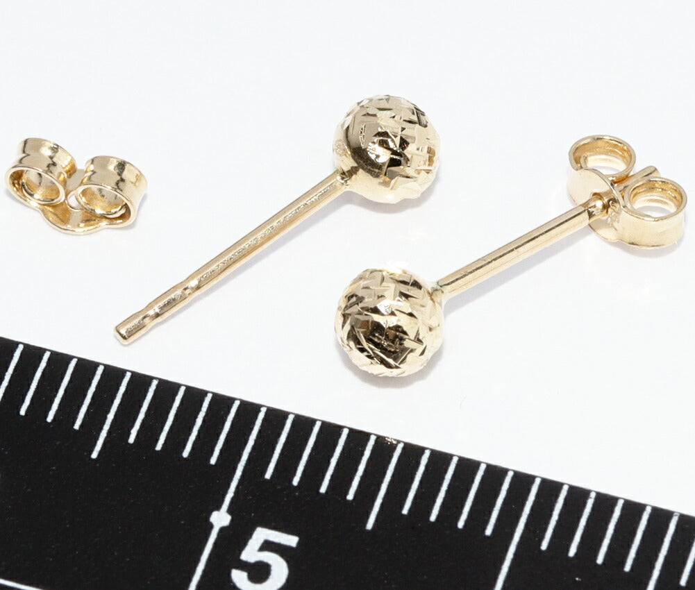 K18YG Yellow Gold Ball Earrings