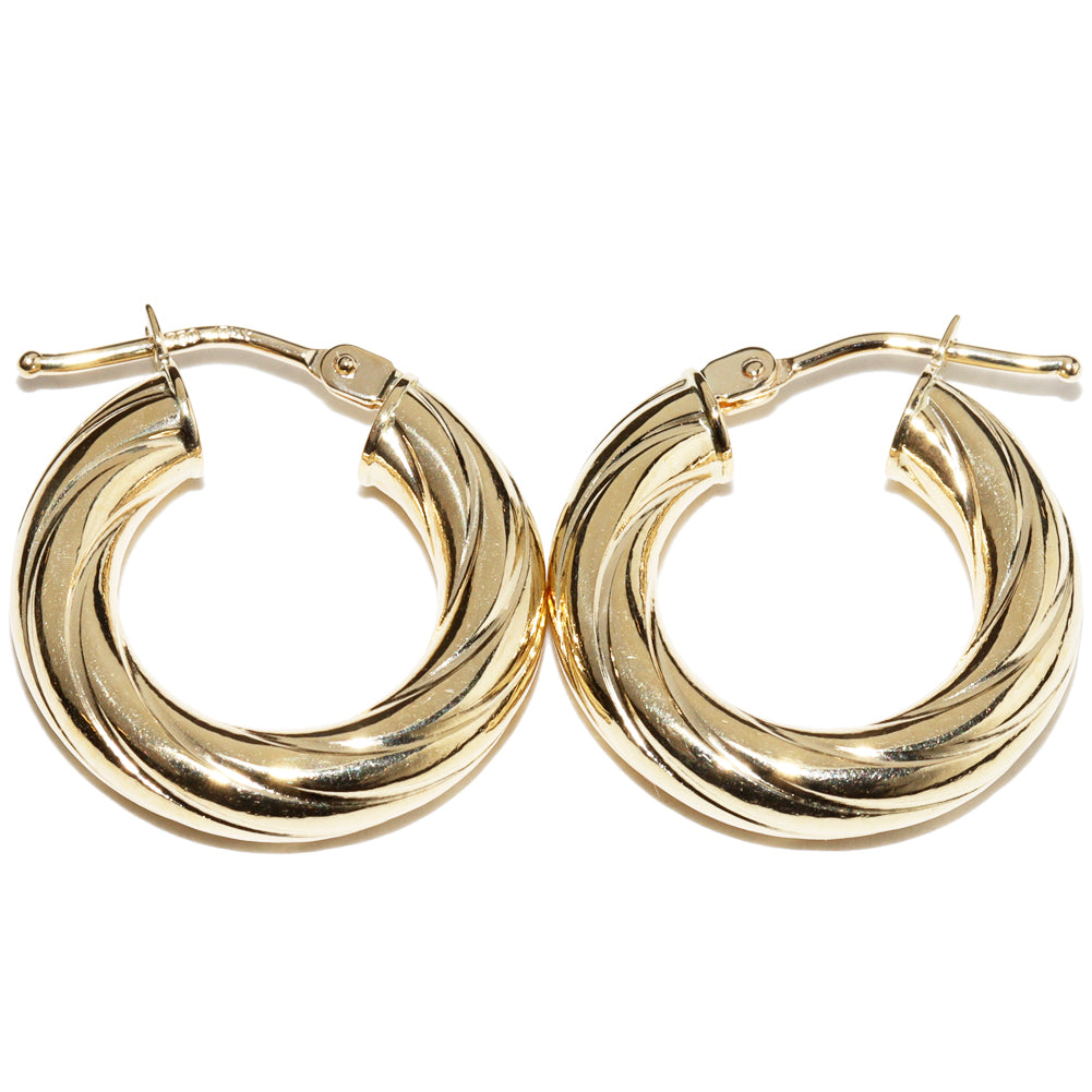 K18YG Hoop Earrings in Pristine Condition