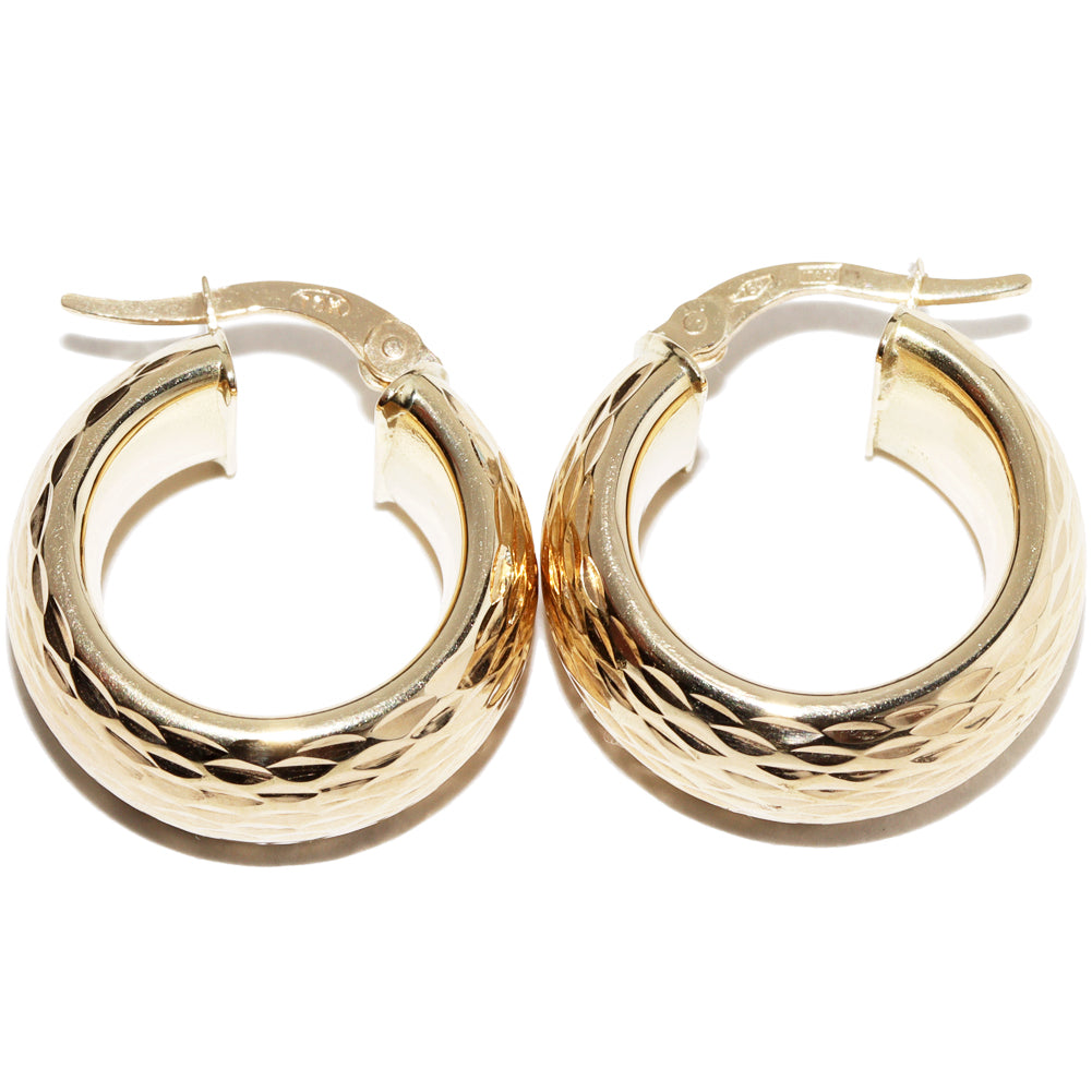 K18YG Yellow Gold Hoop Earrings in Pristine Condition