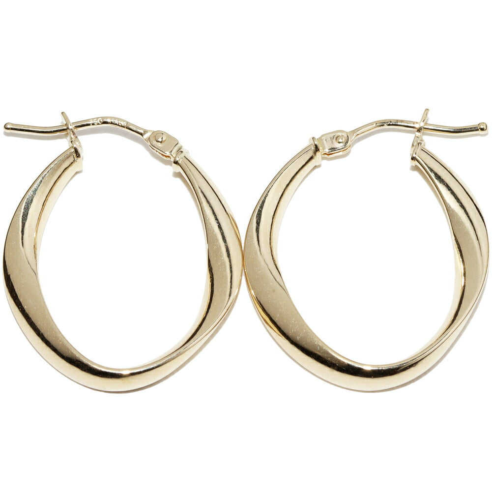 K18YG Hoop Earrings in Pristine Condition