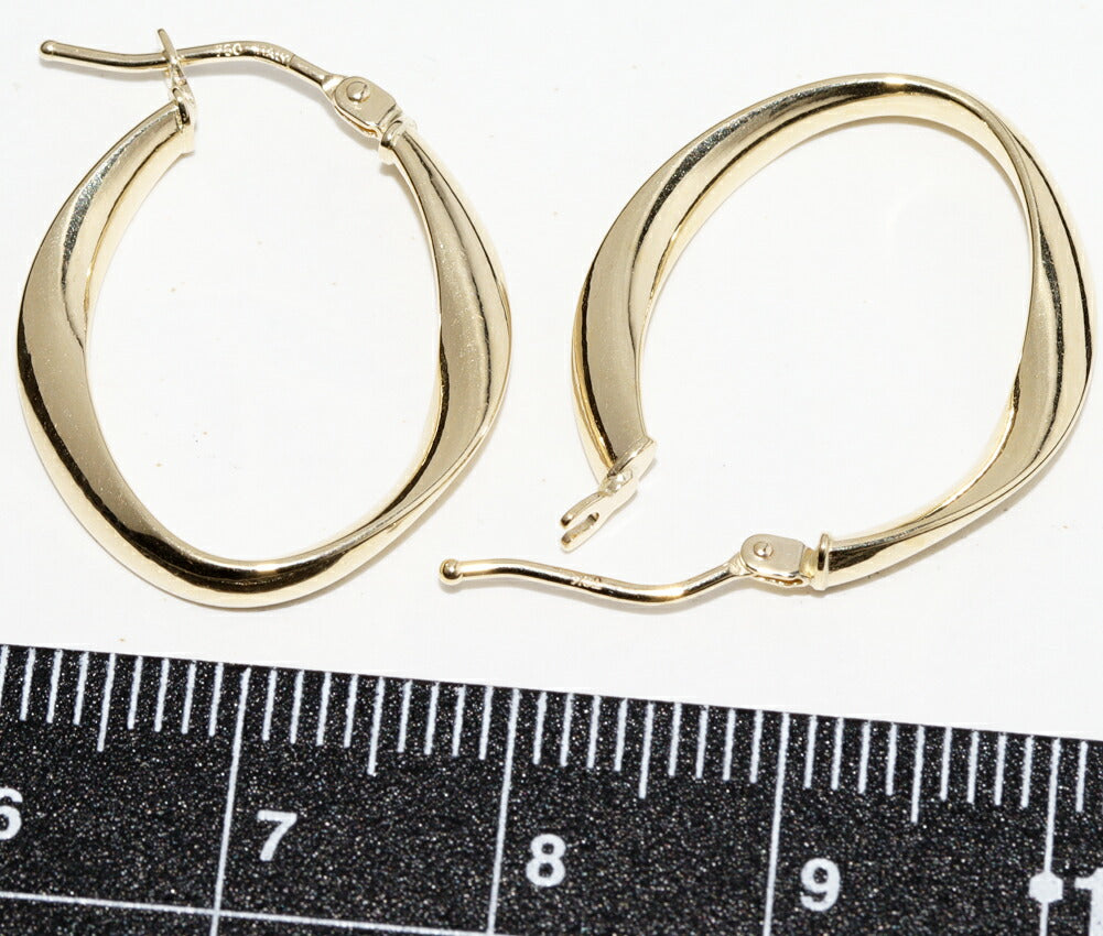 K18YG Hoop Earrings in Pristine Condition