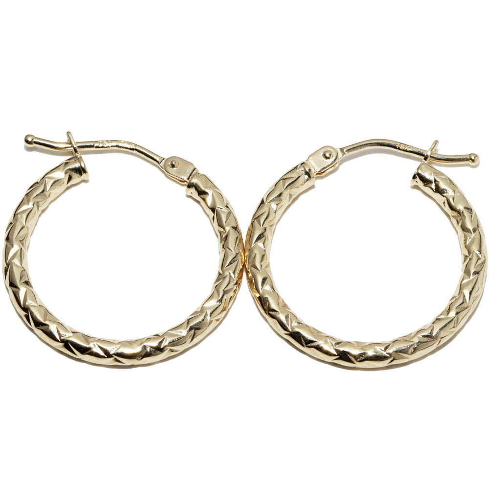 K18YG Hoop Earrings in Pristine Condition