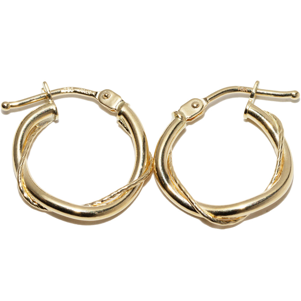 K18YG Hoop Earrings Clip-On Studs in Pristine Condition