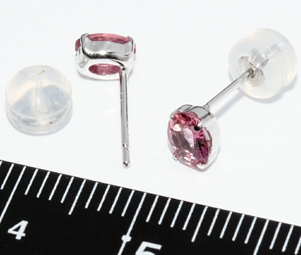 Pt900 Pink Tourmaline Earrings