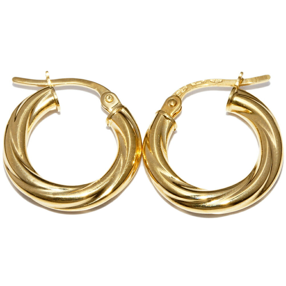 Unoaerre K18YG Hoop Earrings in Pristine Condition