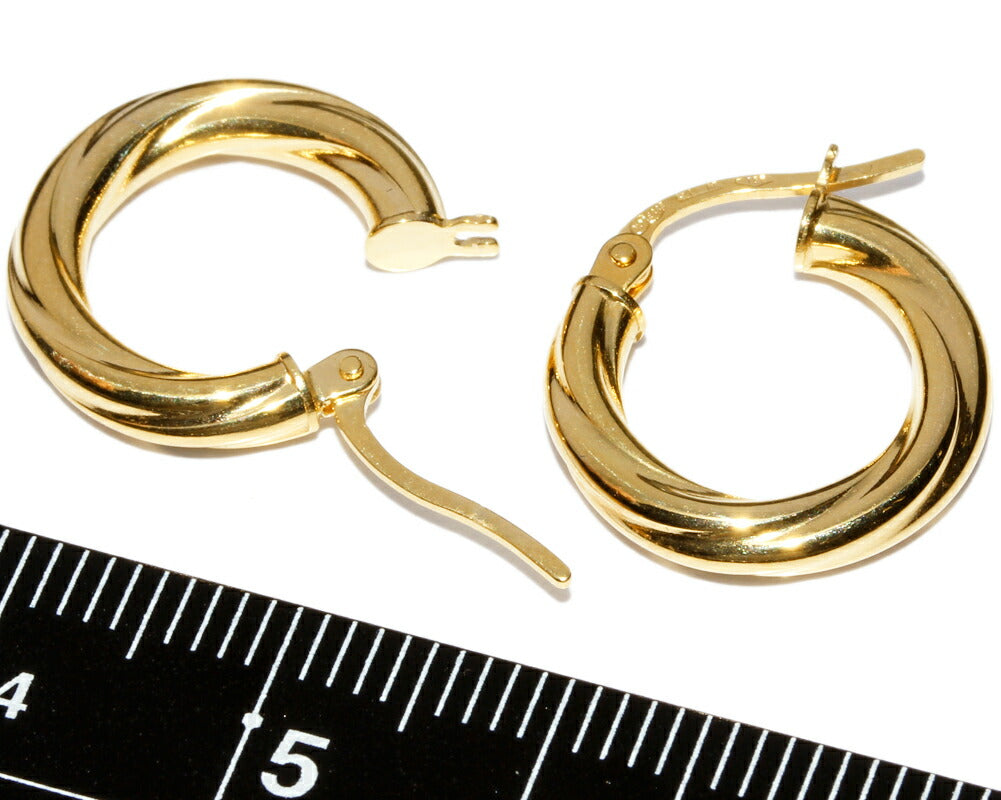 Unoaerre K18YG Hoop Earrings in Pristine Condition