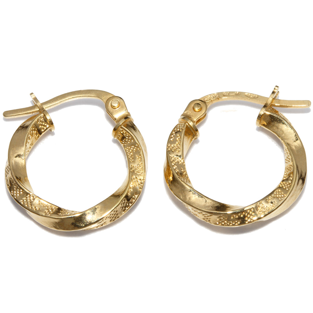 Unoaerre K18YG Hoop Earrings in Pristine Condition