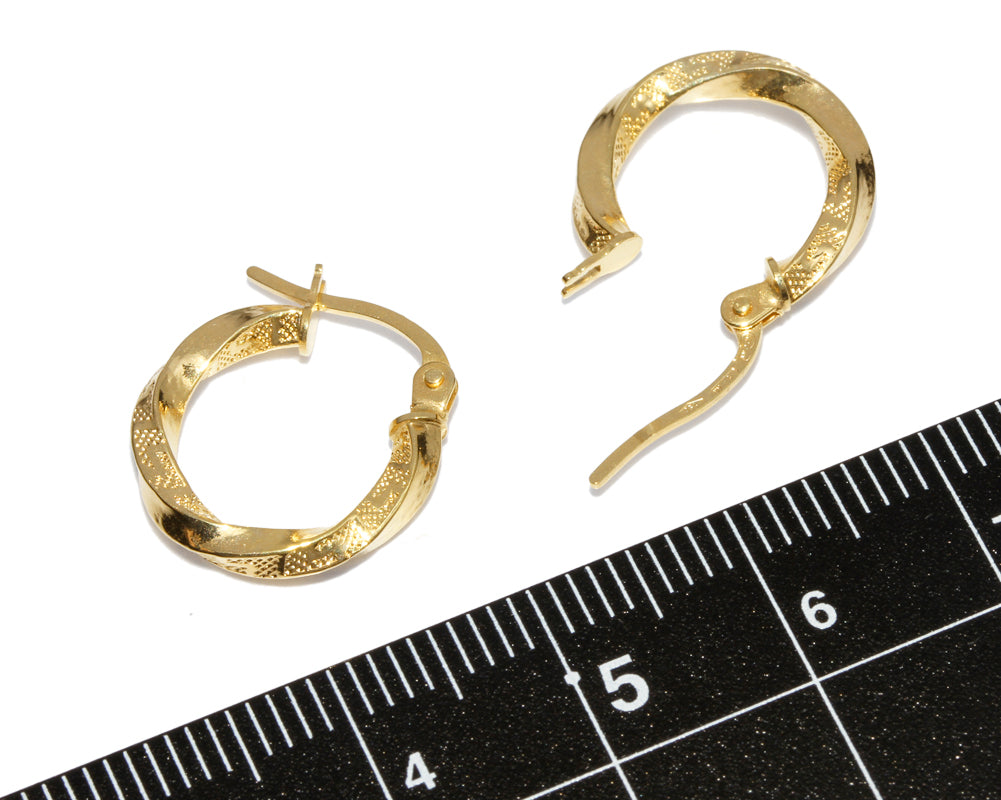 Unoaerre K18YG Hoop Earrings in Pristine Condition