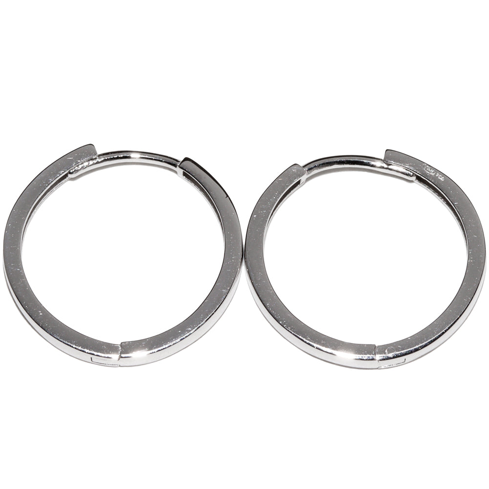 K18WG White Gold Hoop Earrings