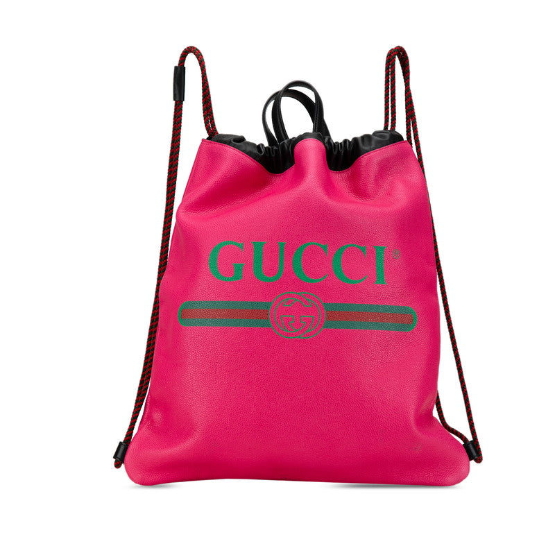 Gucci Leather Drawstring Backpack 494053