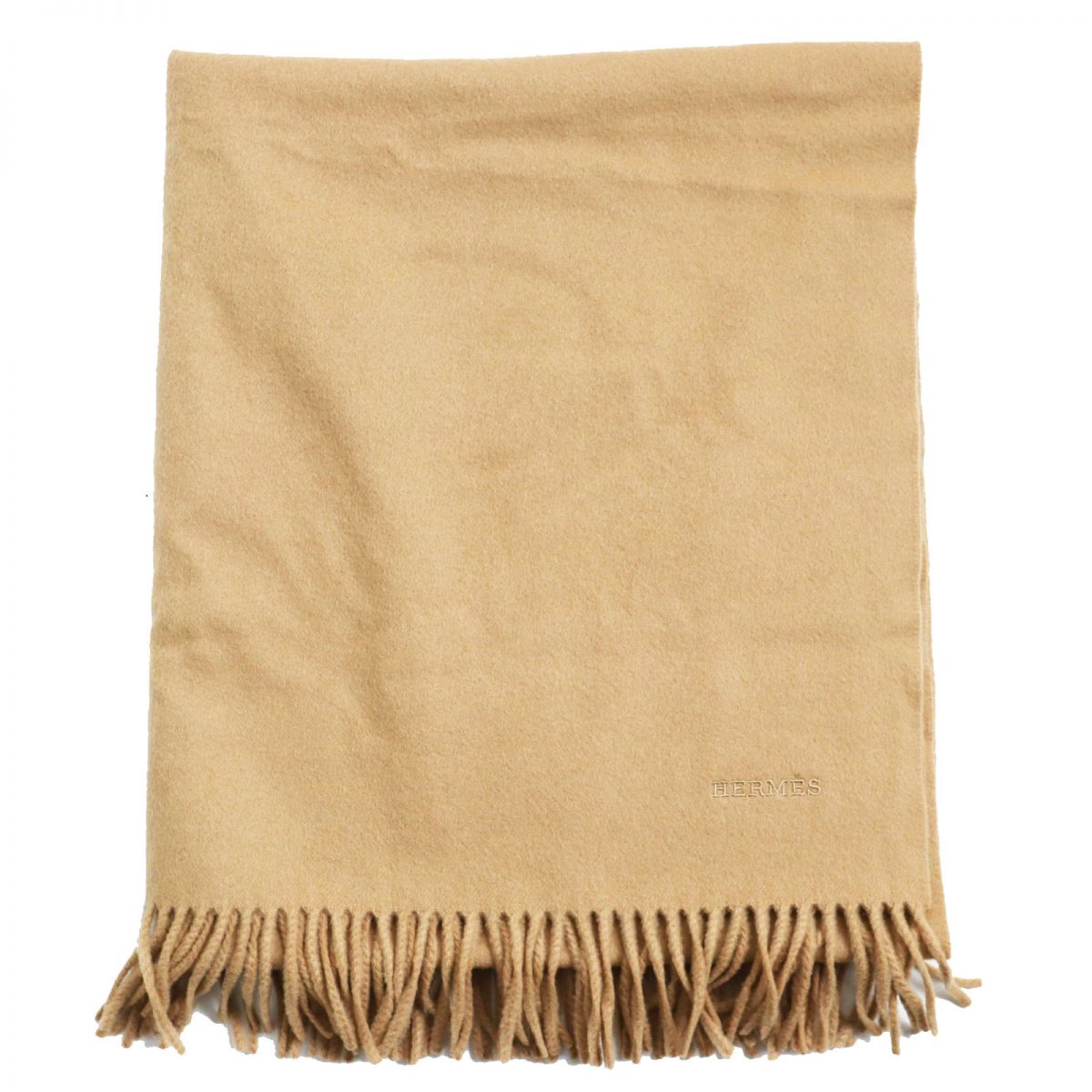 HERMES 100% Cashmere Fringe Stole/Scarf