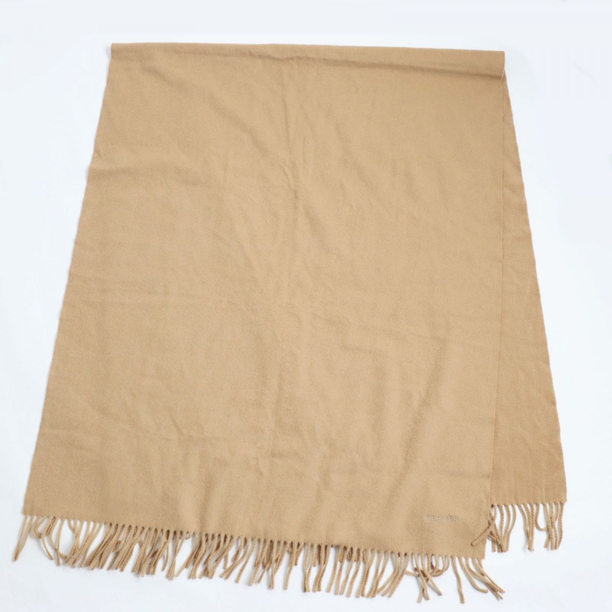 HERMES 100% Cashmere Fringe Stole/Scarf