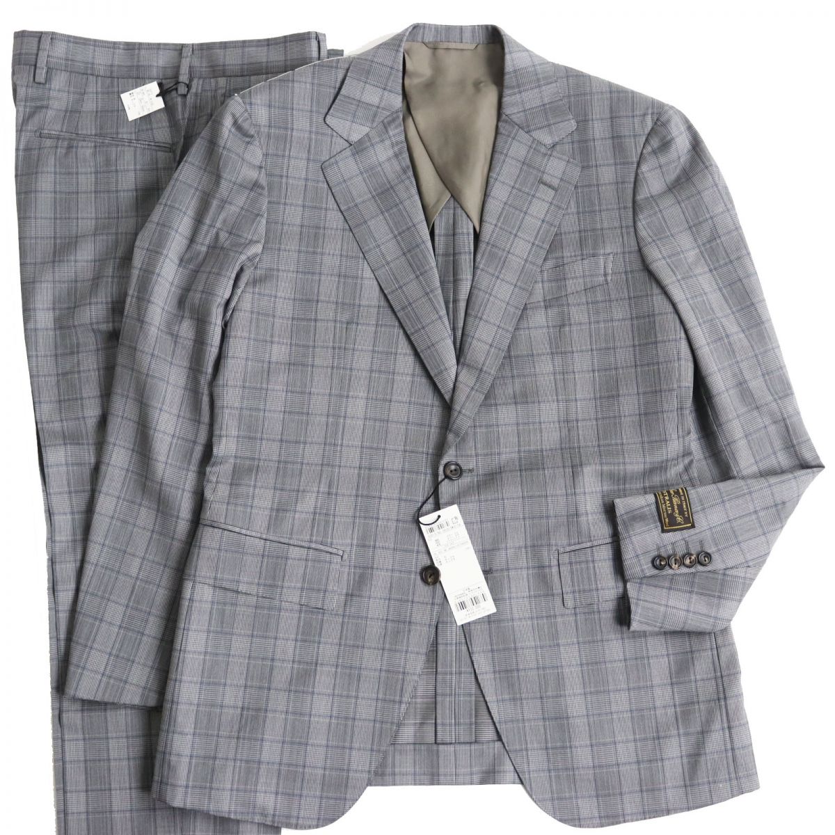 Loro Piana Wool Check Single Suit Gray