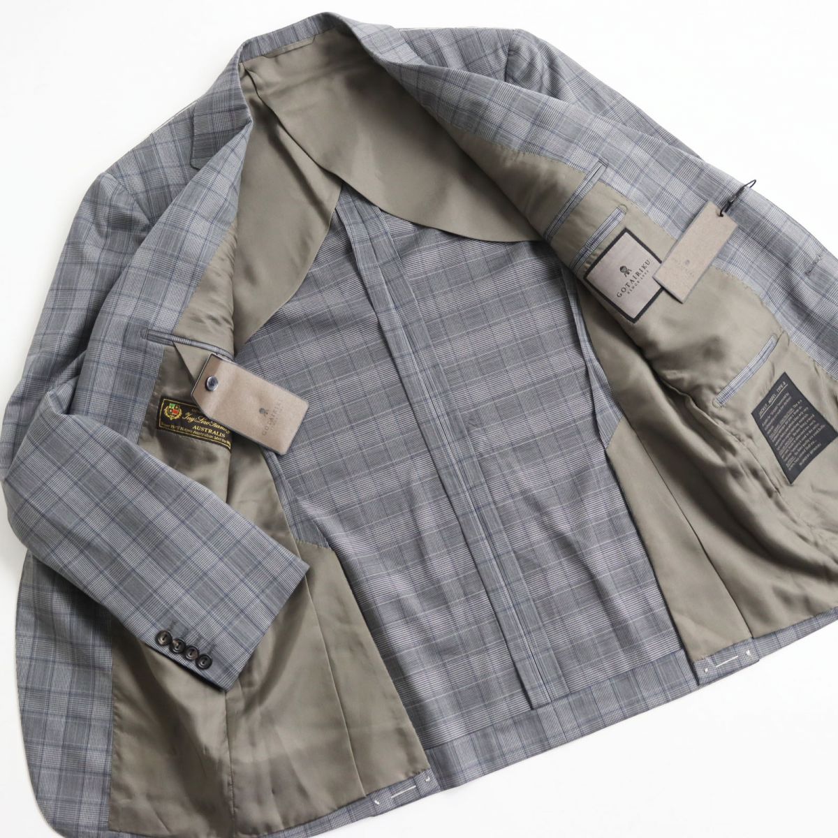 Loro Piana Wool Check Single Suit Gray