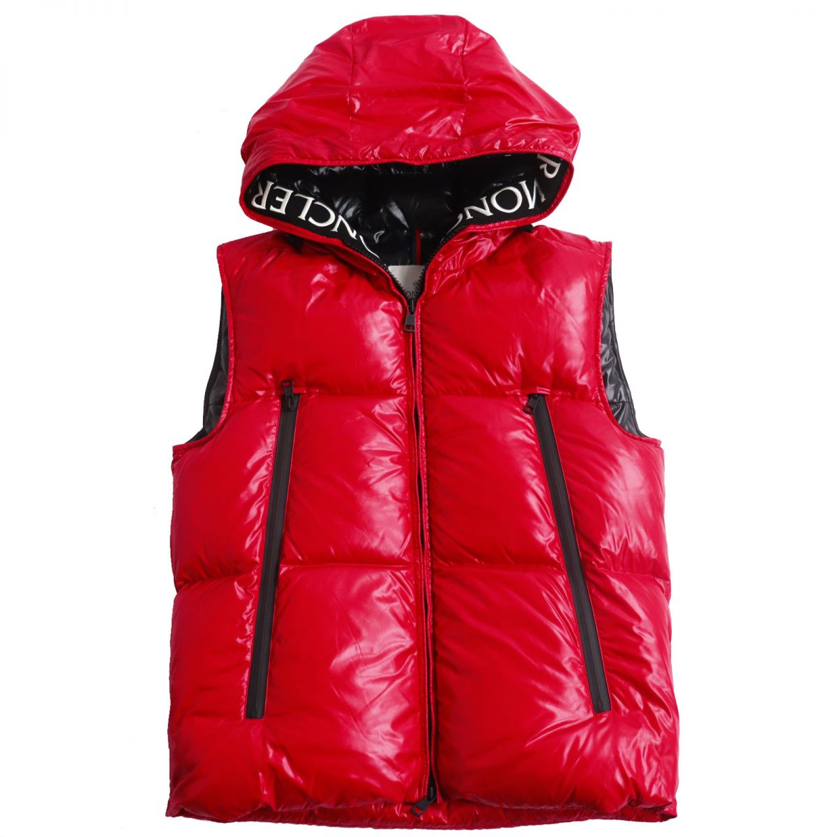 Moncler AGNEAUX Hooded Down Vest Red