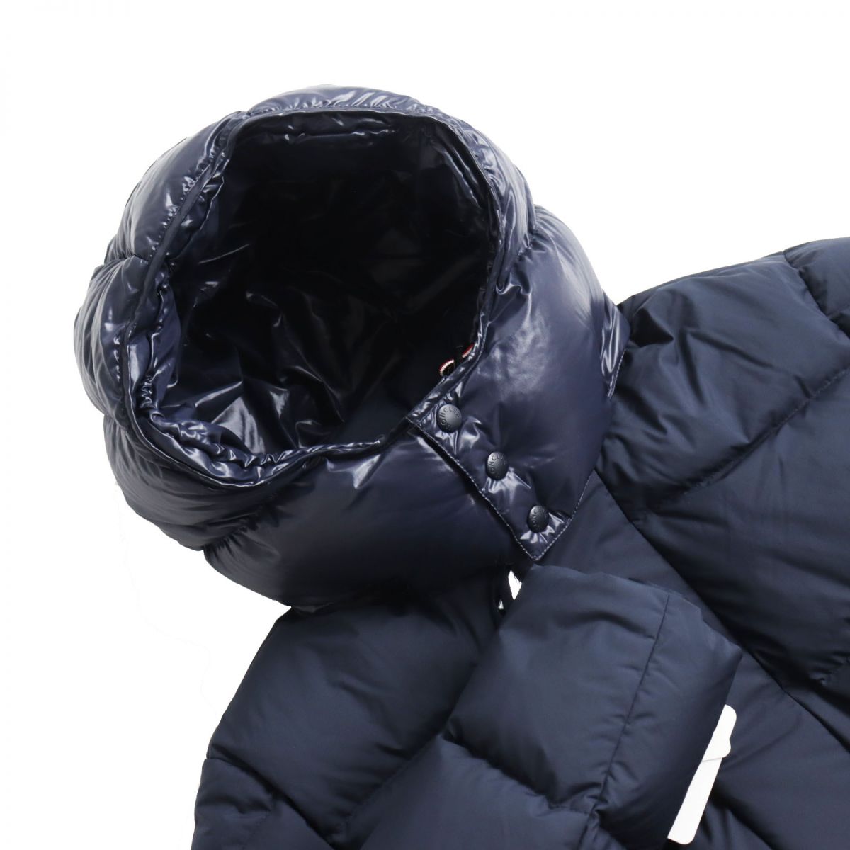 Moncler Glacier Logo Hooded Down Jacket Navy