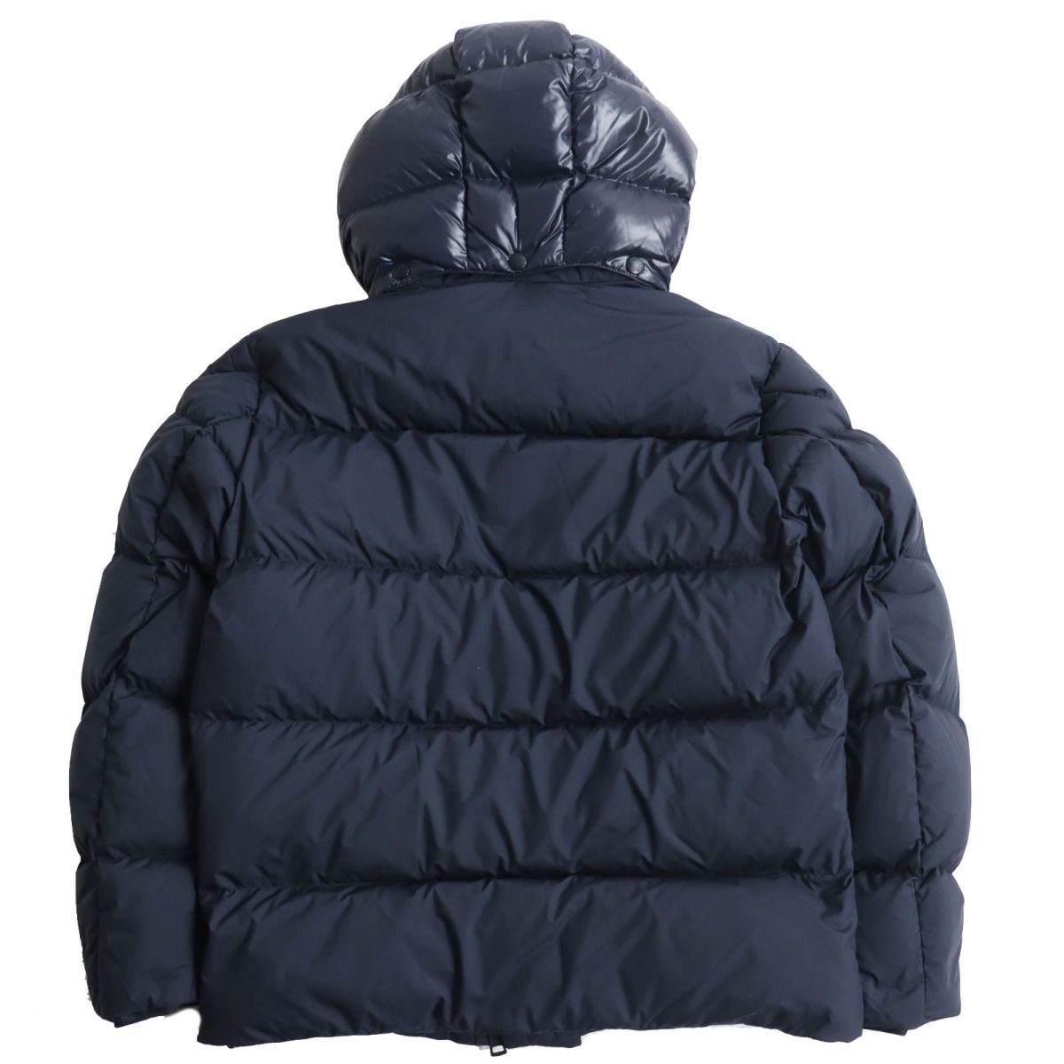 Moncler Glacier Logo Hooded Down Jacket Navy