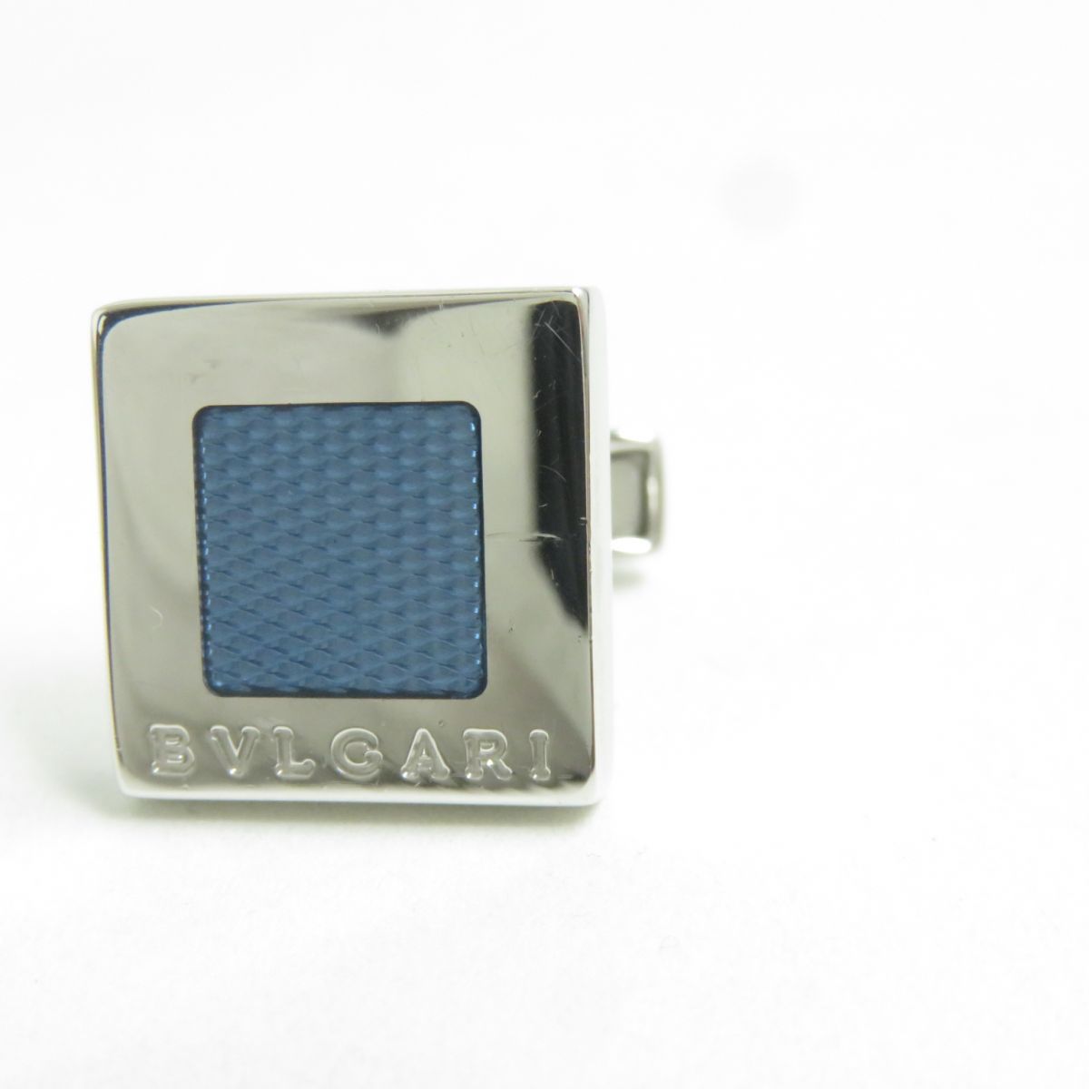 Bvlgari SV925 Square Cufflinks Silver Blue