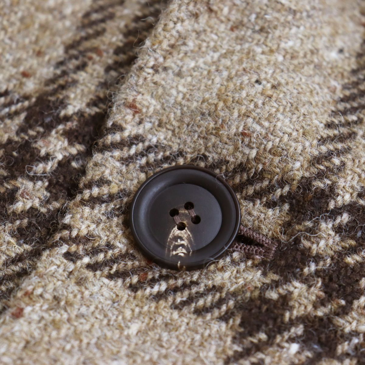 Stile Latino Tweed Check Long Chester Coat Brown