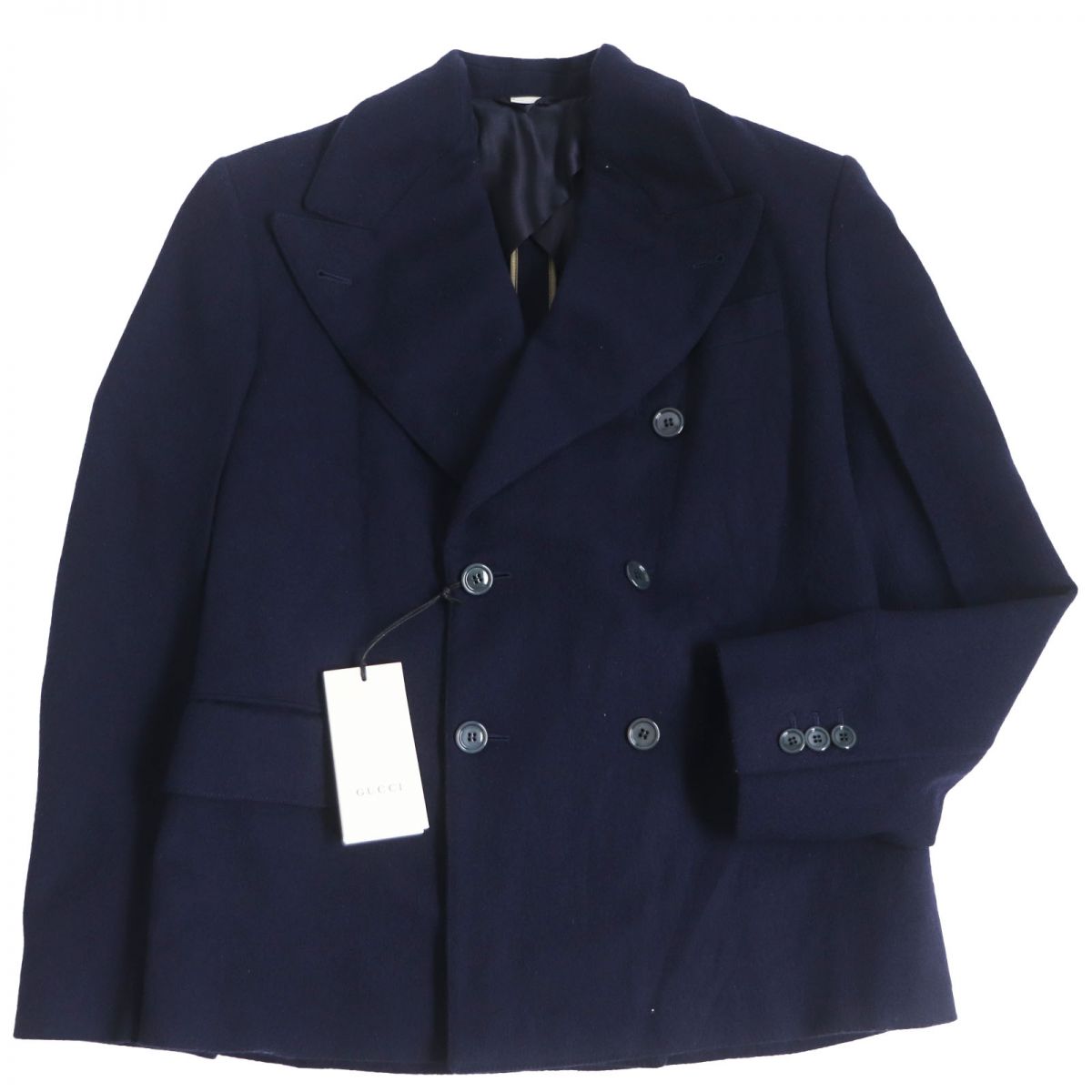 Gucci Wool Double-Breasted Jacket Navy