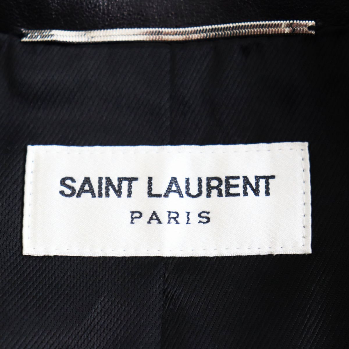 Saint Laurent Lambskin Trench Coat Black 46