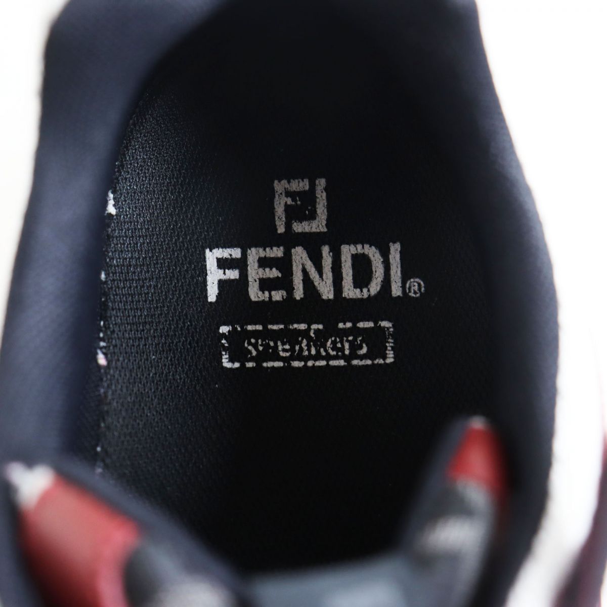 Fendi Leather Mesh Sneakers Bordeaux Gray