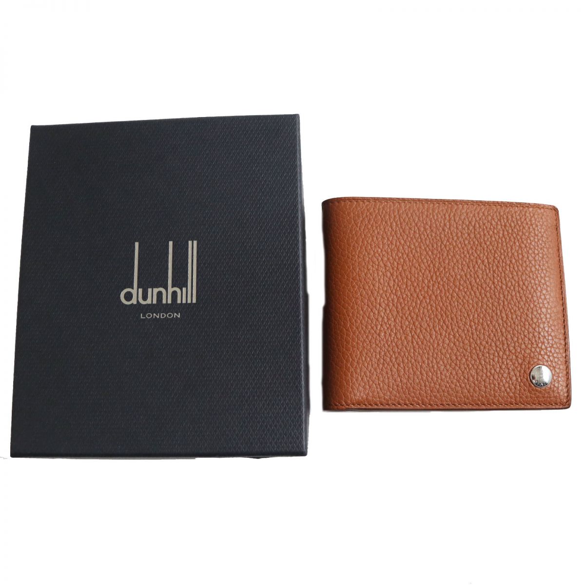 Dunhill Leather Bifold Wallet with Metal Logo