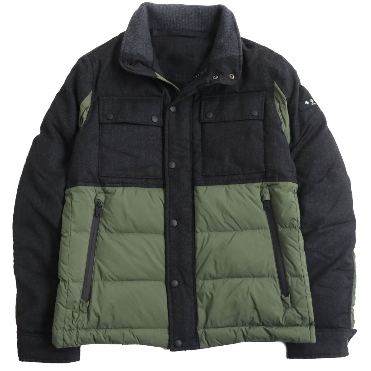 TATRAS Wool Logo Patch Down Jacket Gray Khaki