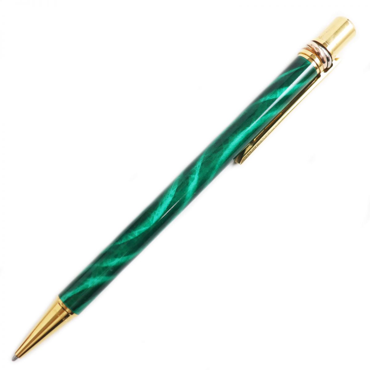 Cartier Trinity Malachite Ballpoint Pen Gold Green