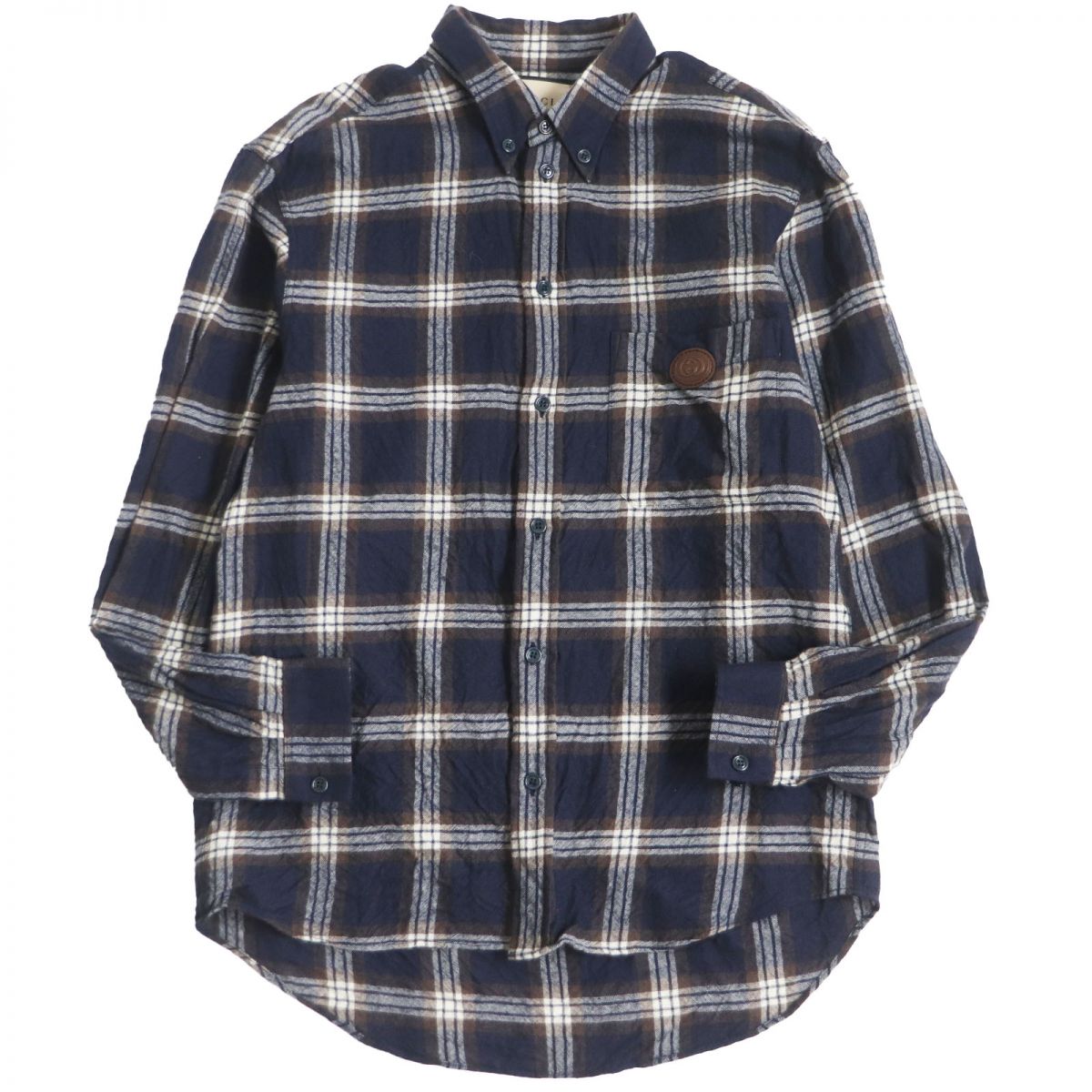 Gucci Wool Interlocking G Patch Check Shirt