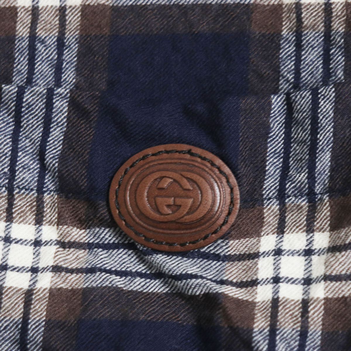 Gucci Wool Interlocking G Patch Check Shirt