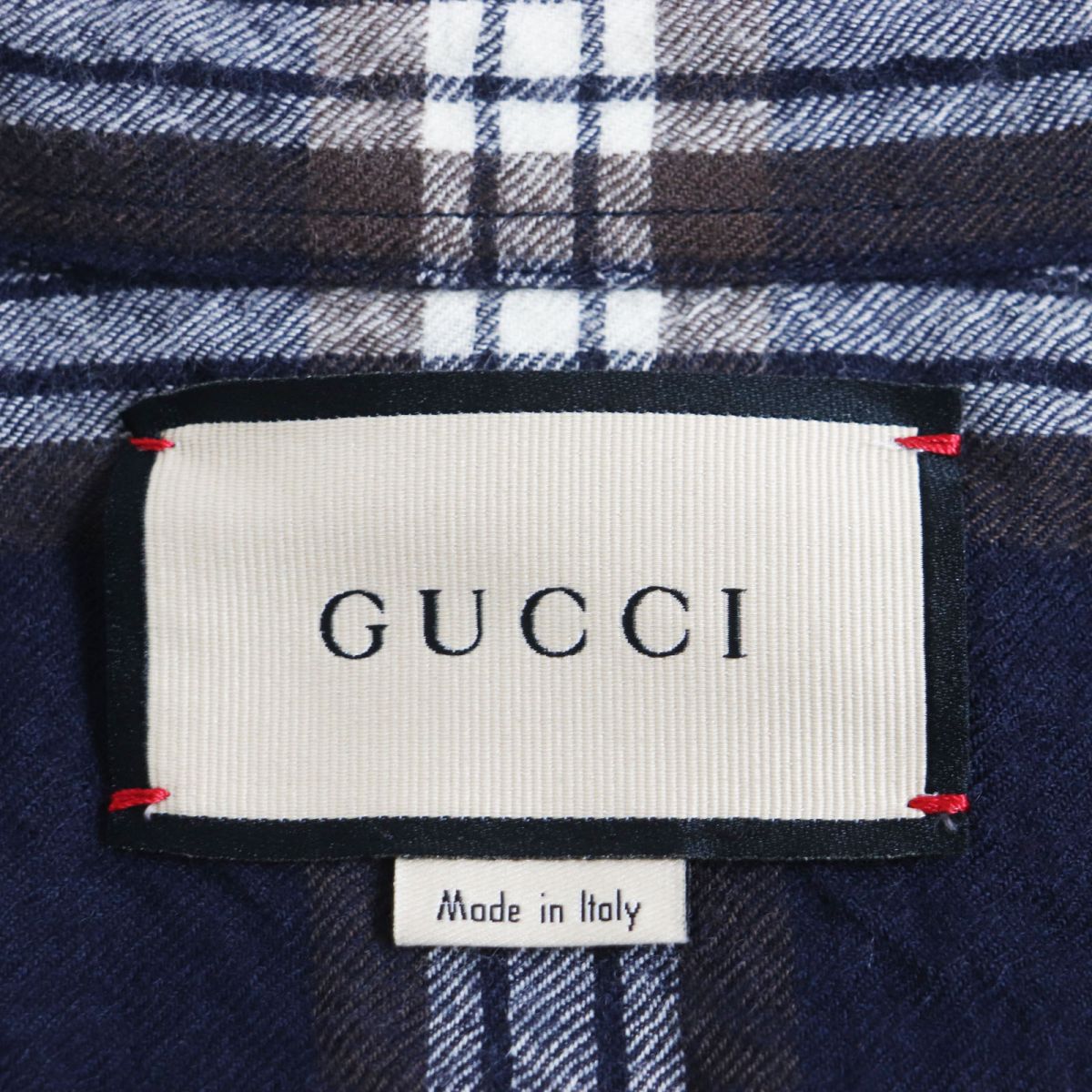 Gucci Wool Interlocking G Patch Check Shirt