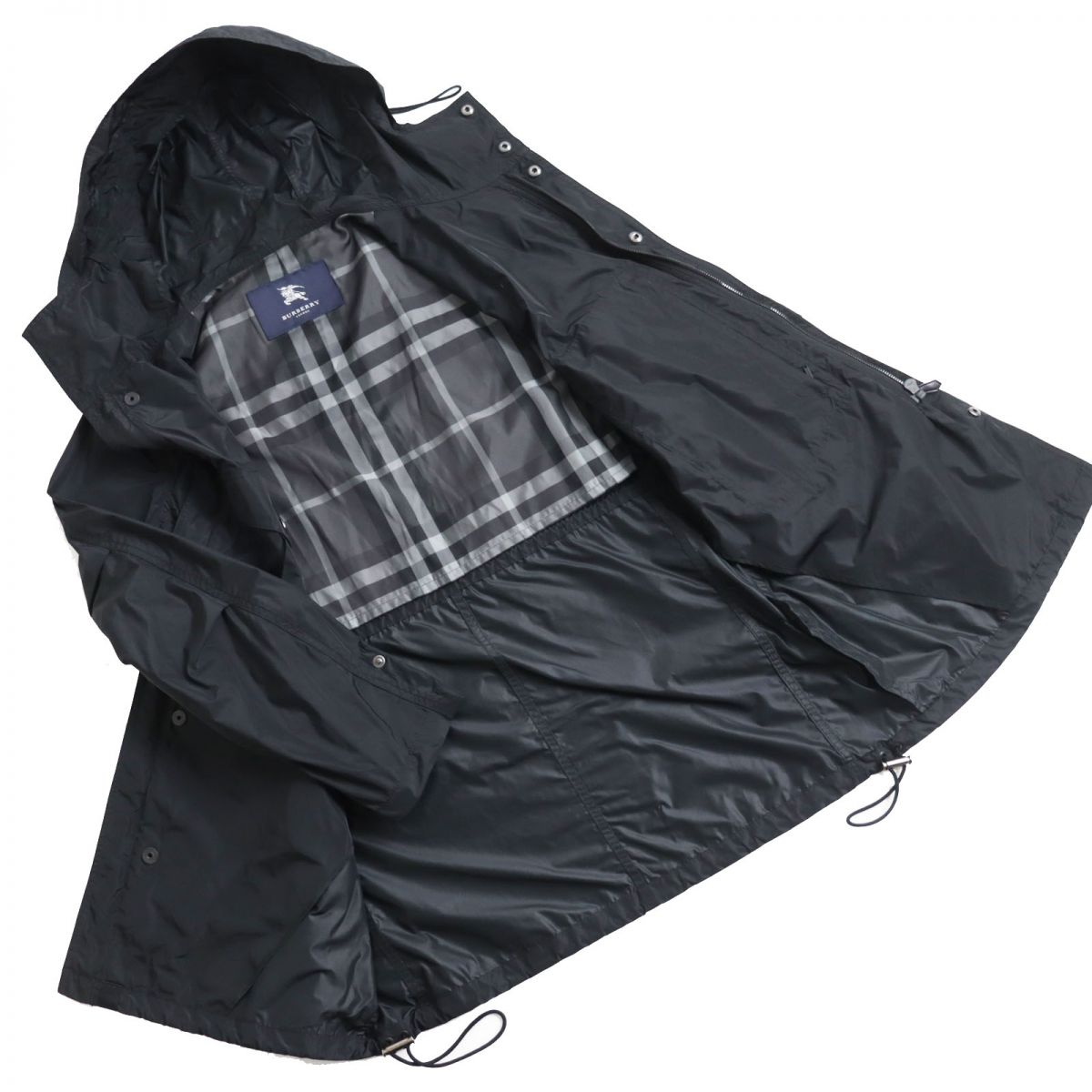 Burberry London Checked Hooded Coat Black M