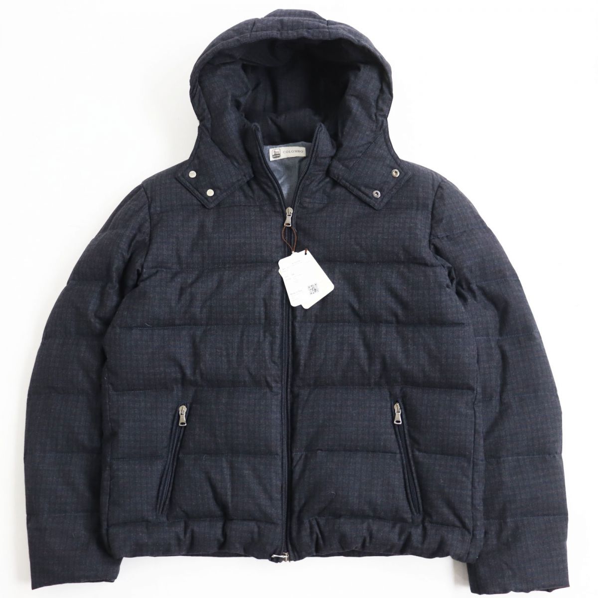 COLOMBO Wool Hooded Down Jacket Navy