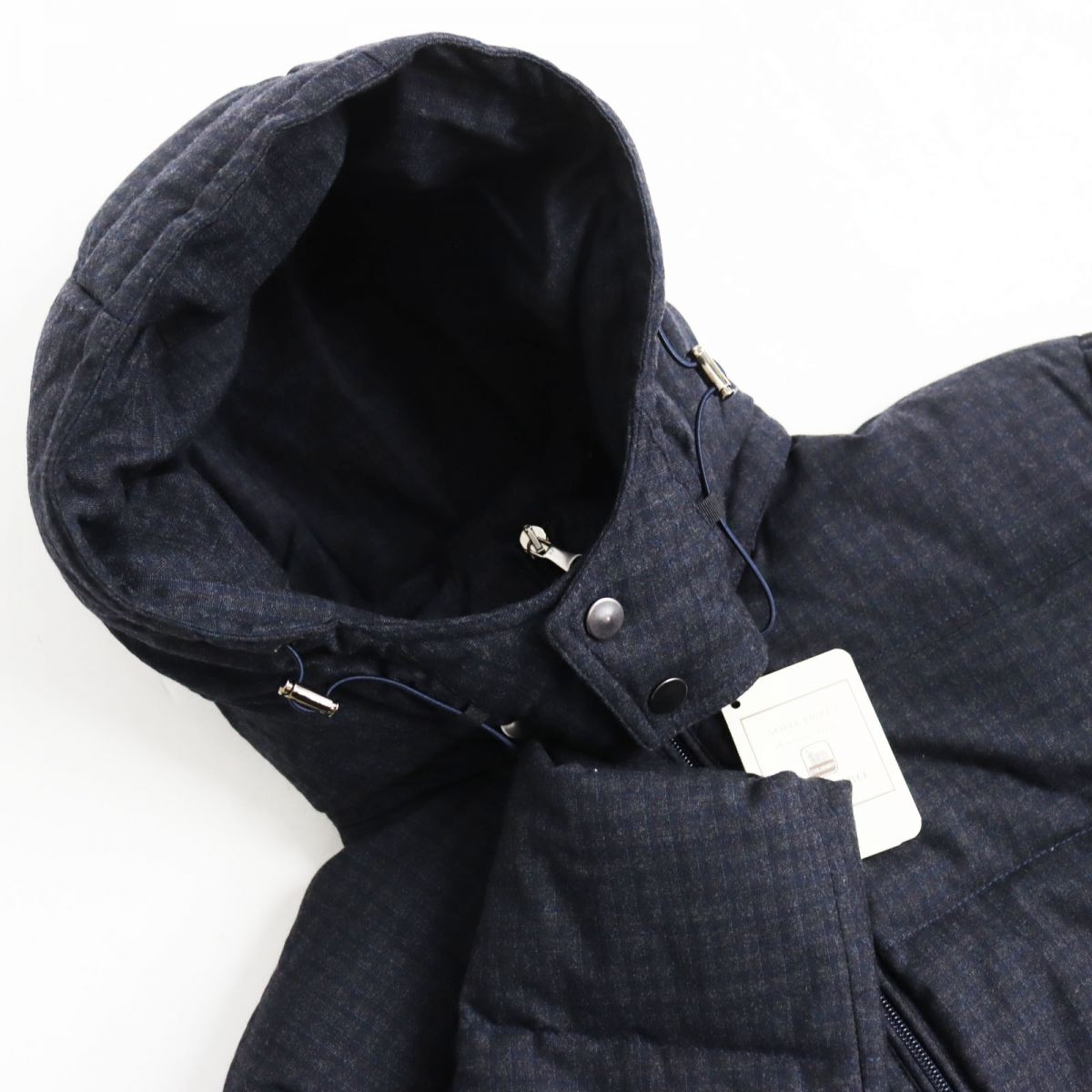 COLOMBO Wool Hooded Down Jacket Navy