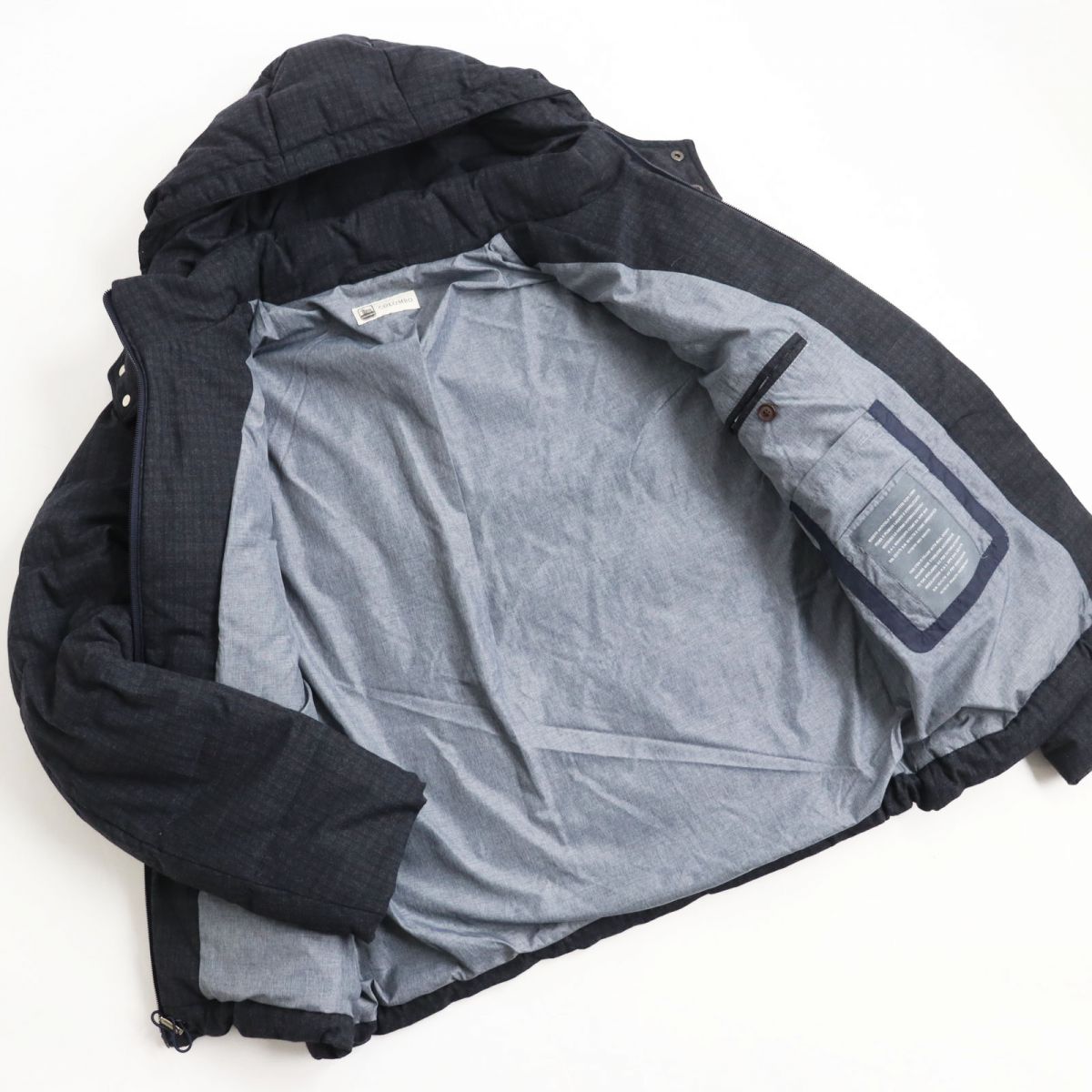 COLOMBO Wool Hooded Down Jacket Navy