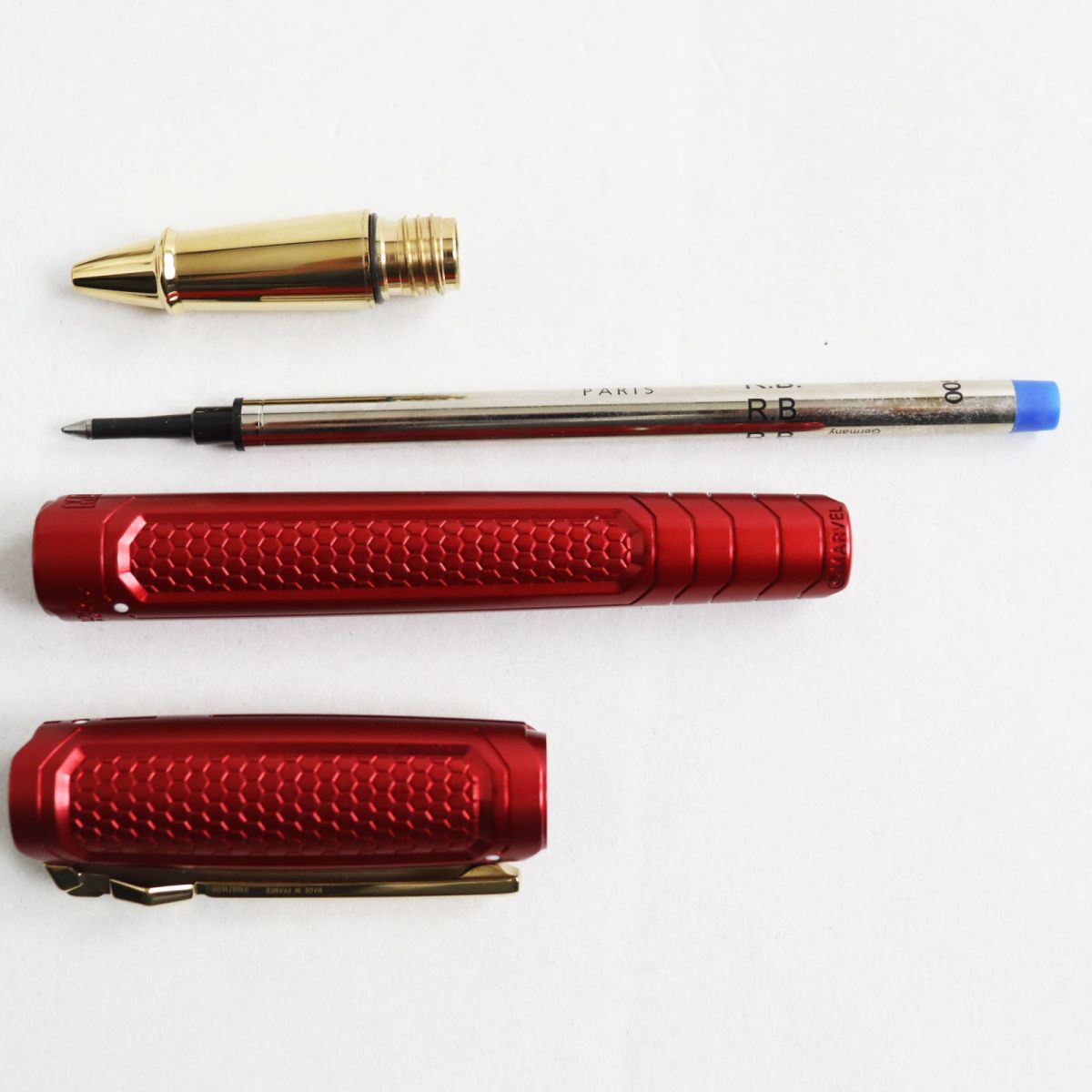 S.T. Dupont Line D Iron Man Ballpoint Pen Red Gold