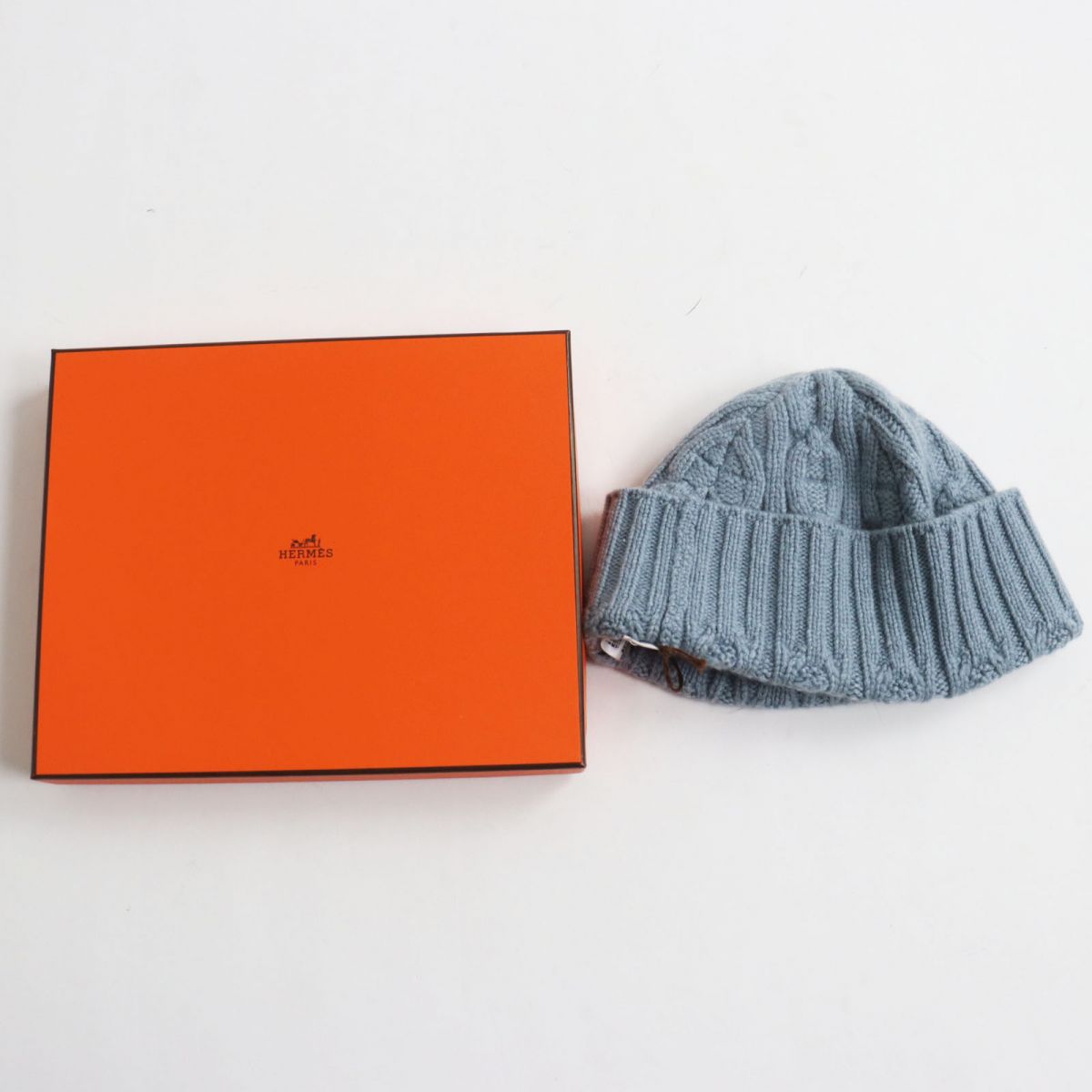 Hermes Cashmere Cable Knit Hat M