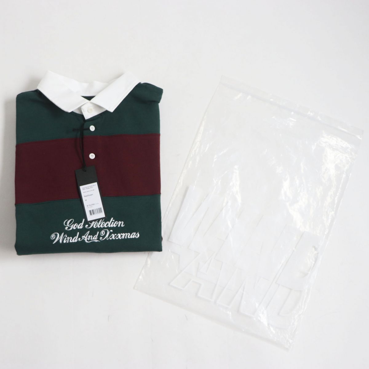 Windansea x God Selection Rugby Shirt Green Bordeaux M