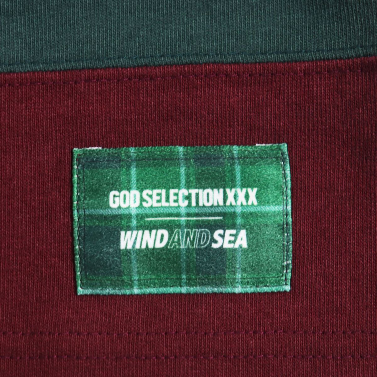 Windansea x God Selection Rugby Shirt Green Bordeaux M