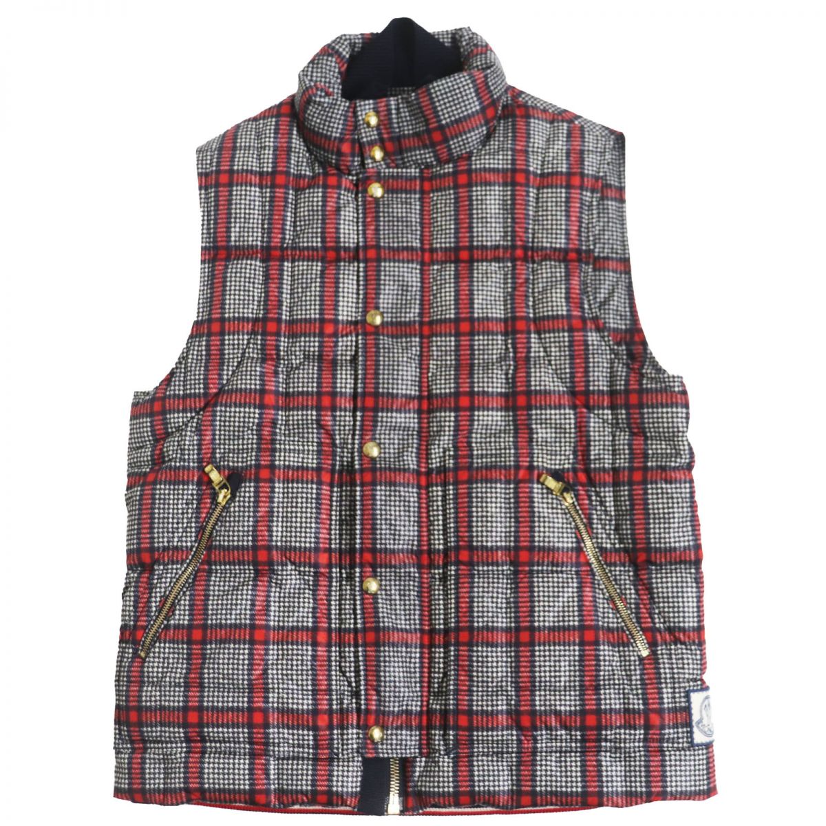 Moncler Gamme Bleu Gilet Down Vest Red Gray