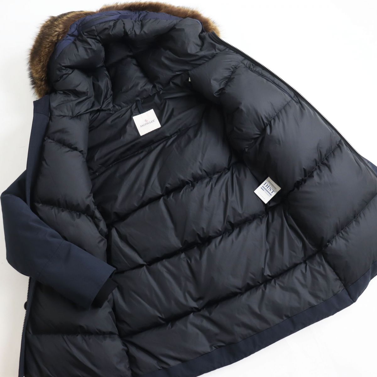 Moncler POLA Fur Hooded Down Jacket Navy