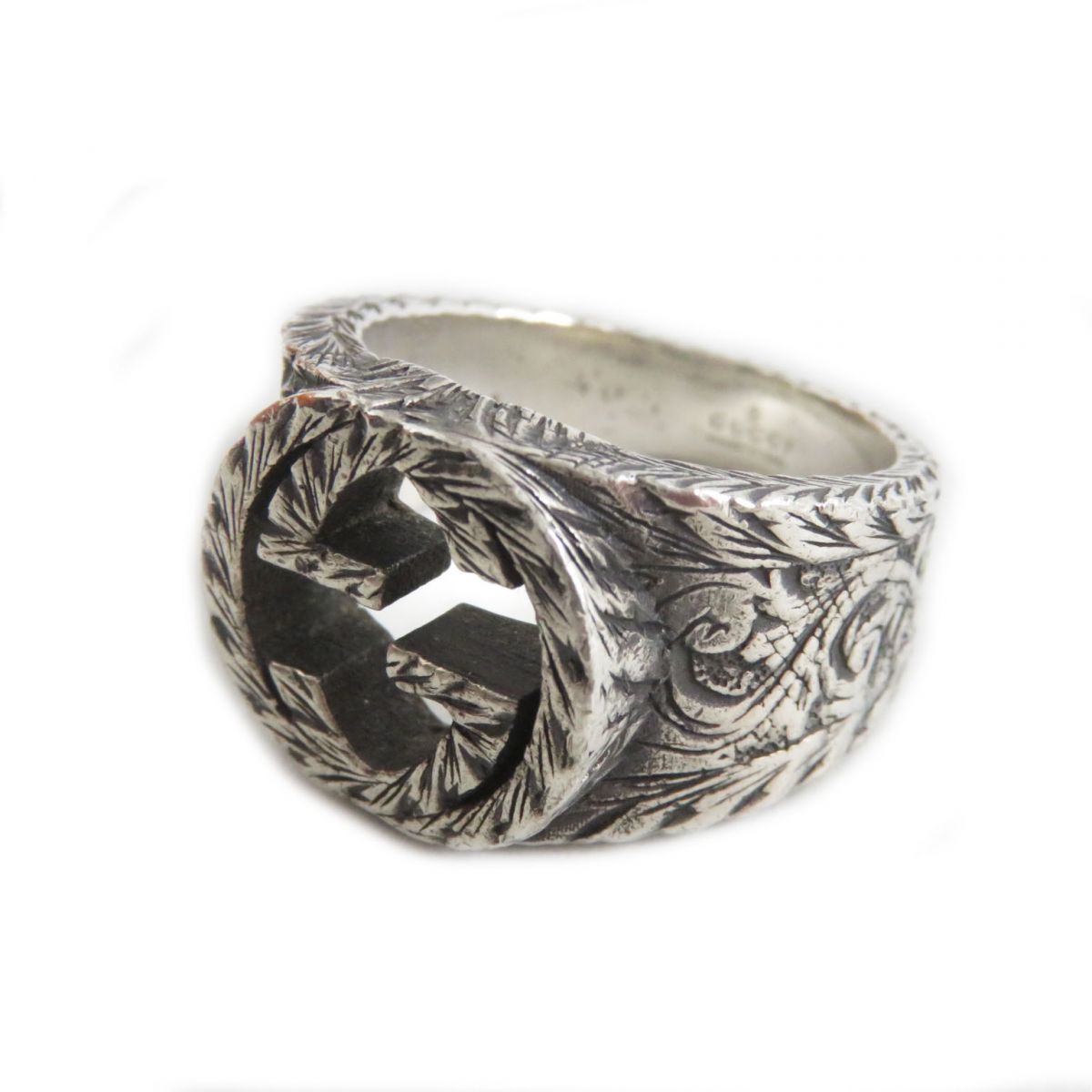 Gucci Arabesque Interlocking G Silver Ring