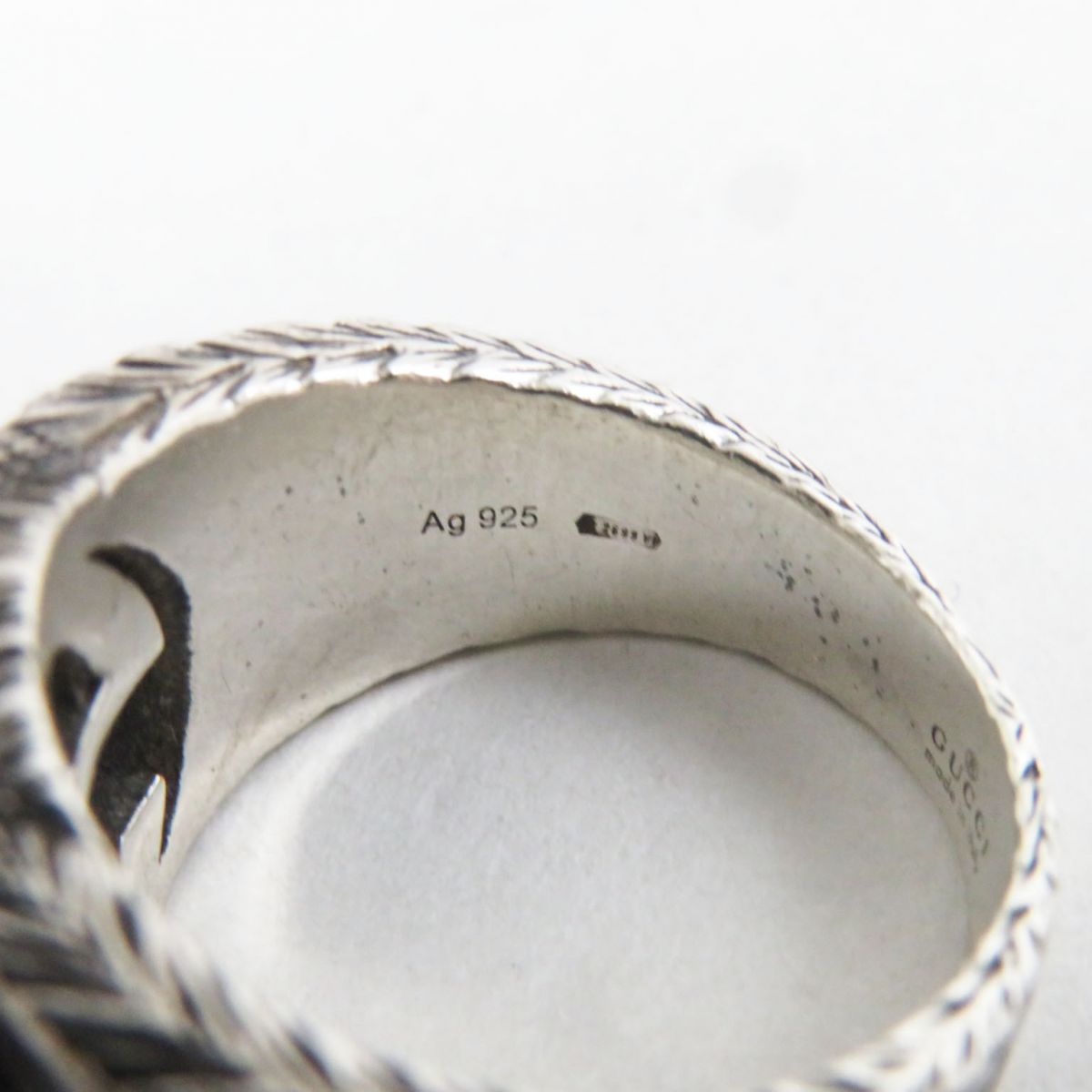 Gucci Arabesque Interlocking G Silver Ring